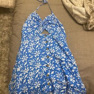 Halter dress with cutout